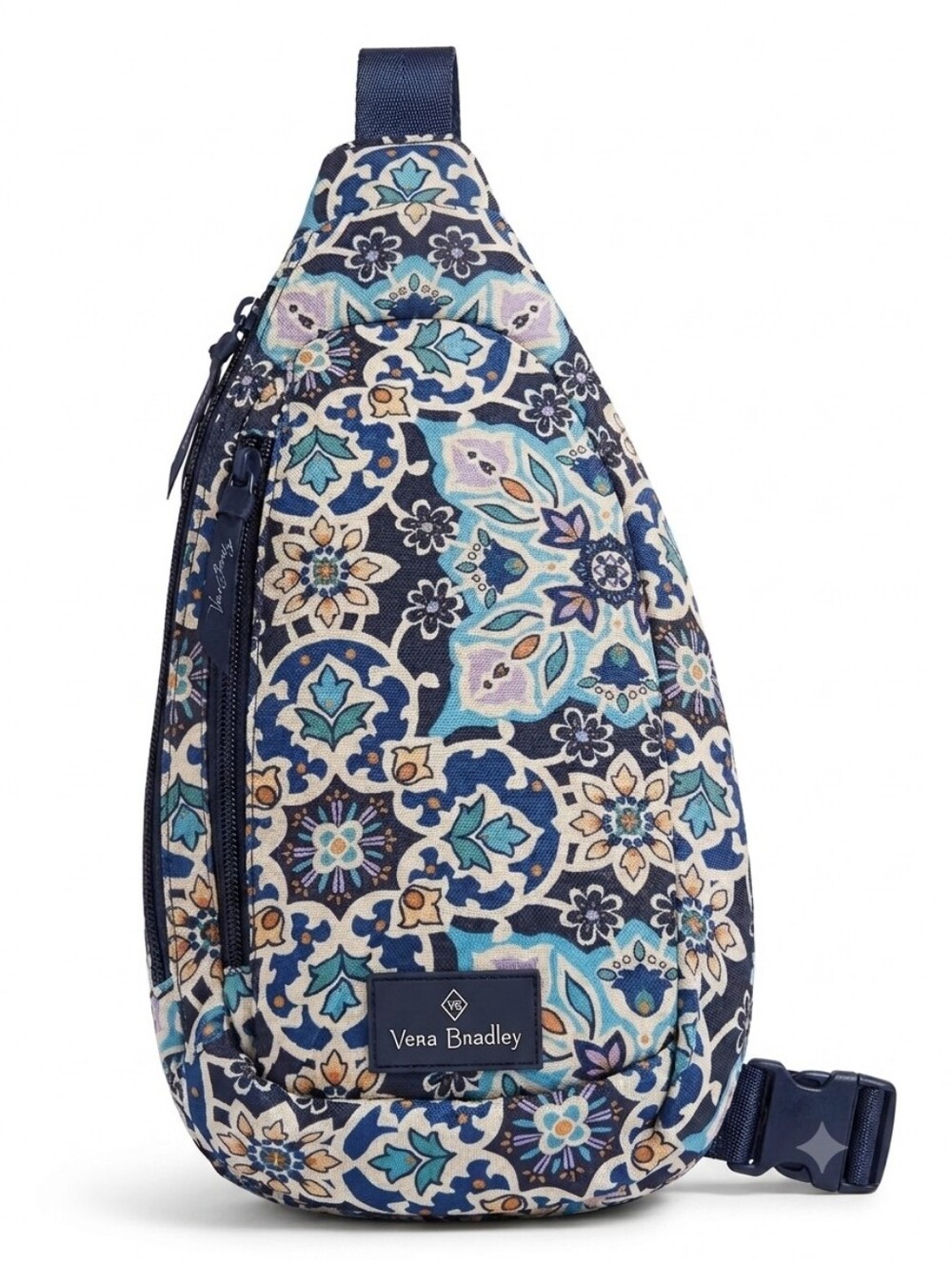 Vera Bradley Navy Blue Floral Mosaic Sling Crossbody